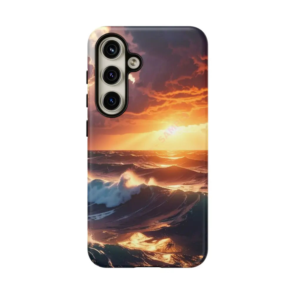 Ocean Sunset Phone Case | Tough Cases Gift for Beach Lovers Gadget Accessories Nature Photography Ocean Theme Samsung