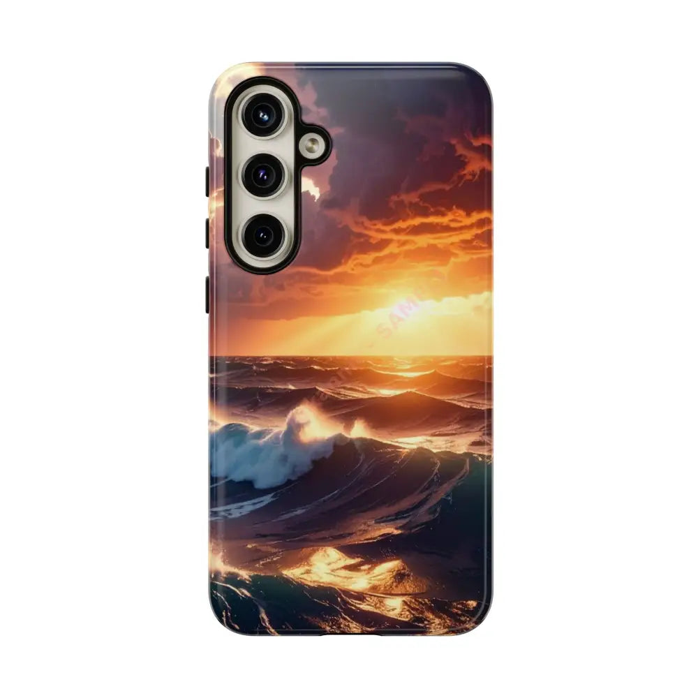 Ocean Sunset Phone Case | Tough Cases Gift for Beach Lovers Gadget Accessories Nature Photography Ocean Theme Samsung