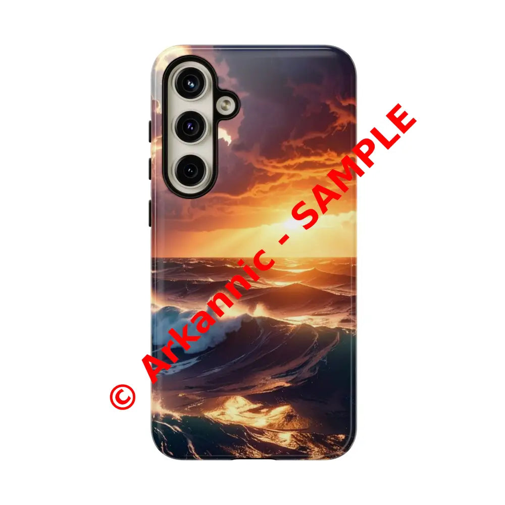 Ocean Sunset Phone Case | Tough Cases Gift for Beach Lovers Gadget Accessories Nature Photography Ocean Theme Samsung