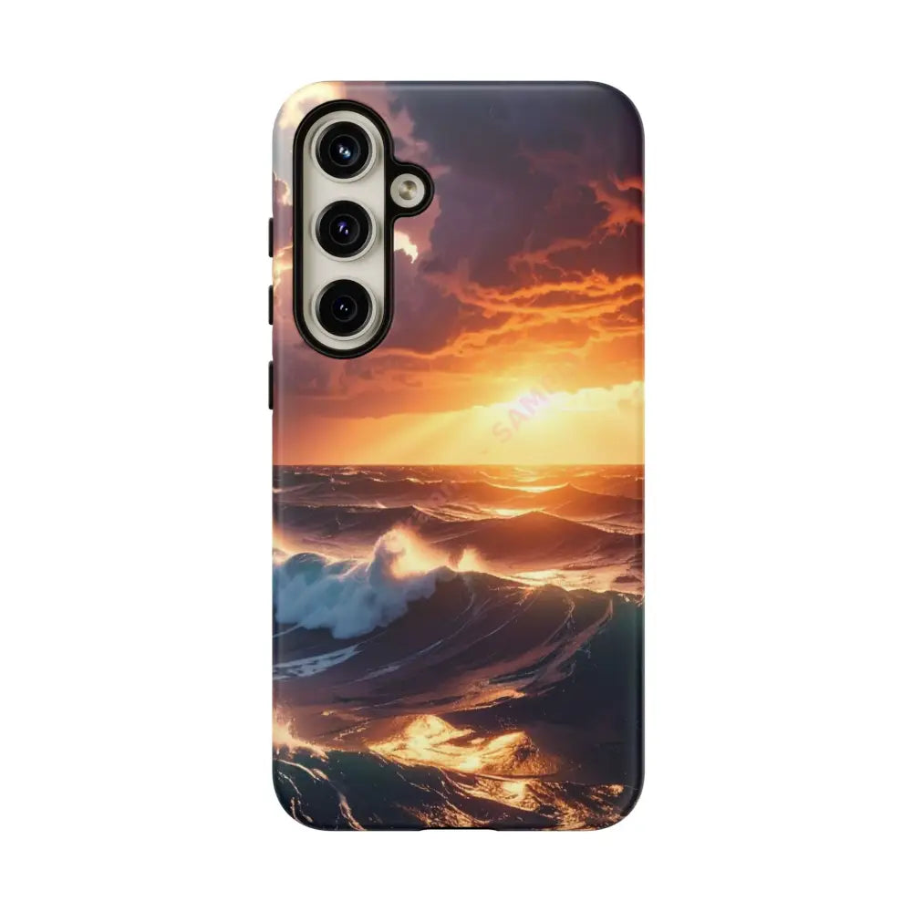 Ocean Sunset Phone Case | Tough Cases Gift for Beach Lovers Gadget Accessories Nature Photography Ocean Theme Samsung
