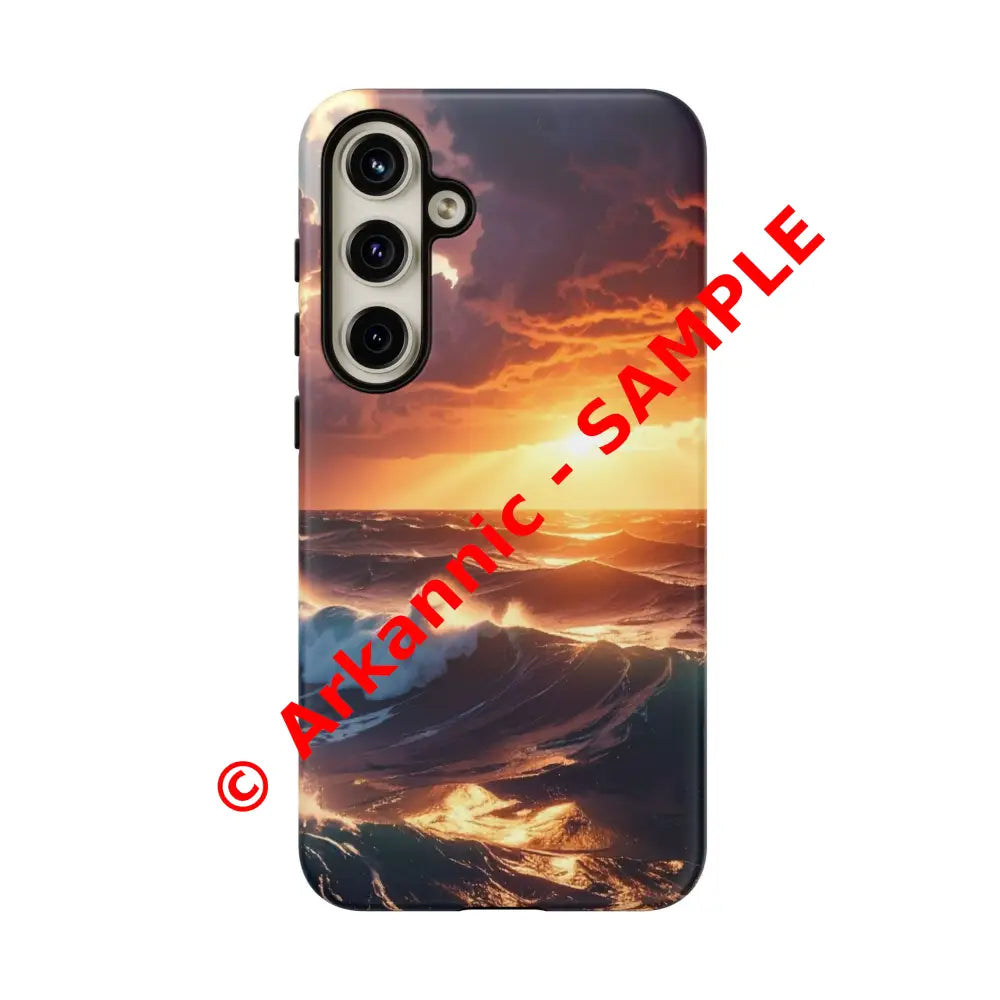 Ocean Sunset Phone Case | Tough Cases Gift for Beach Lovers Gadget Accessories Nature Photography Ocean Theme Samsung