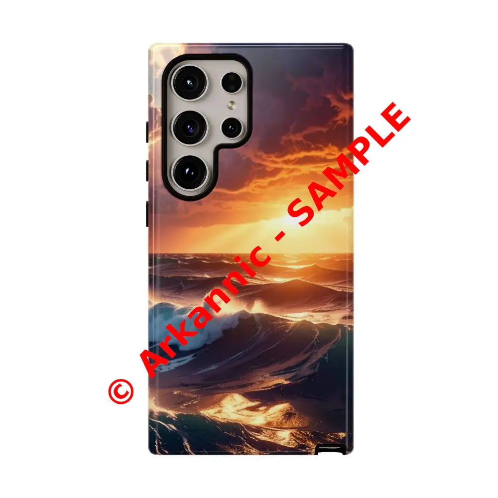 Ocean Sunset Phone Case | Tough Cases Gift for Beach Lovers Gadget Accessories Nature Photography Ocean Theme Samsung