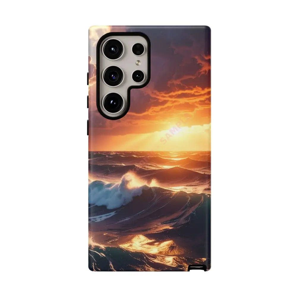 Ocean Sunset Phone Case | Tough Cases Gift for Beach Lovers Gadget Accessories Nature Photography Ocean Theme Samsung