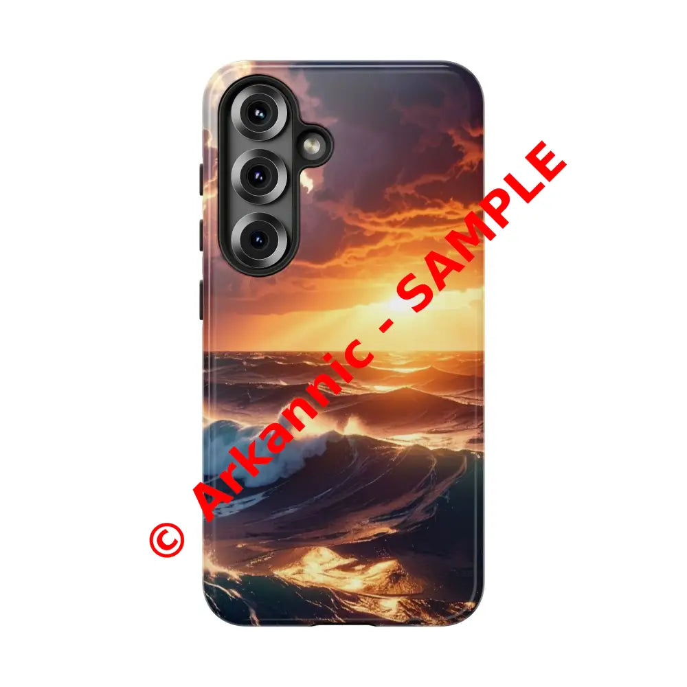 Ocean Sunset Phone Case | Tough Cases Gift for Beach Lovers Gadget Accessories Nature Photography Ocean Theme Samsung