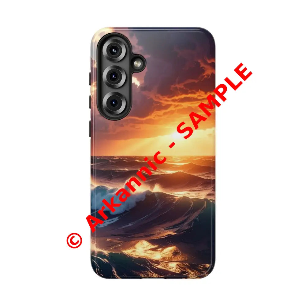 Ocean Sunset Phone Case | Tough Cases Gift for Beach Lovers Gadget Accessories Nature Photography Ocean Theme Samsung