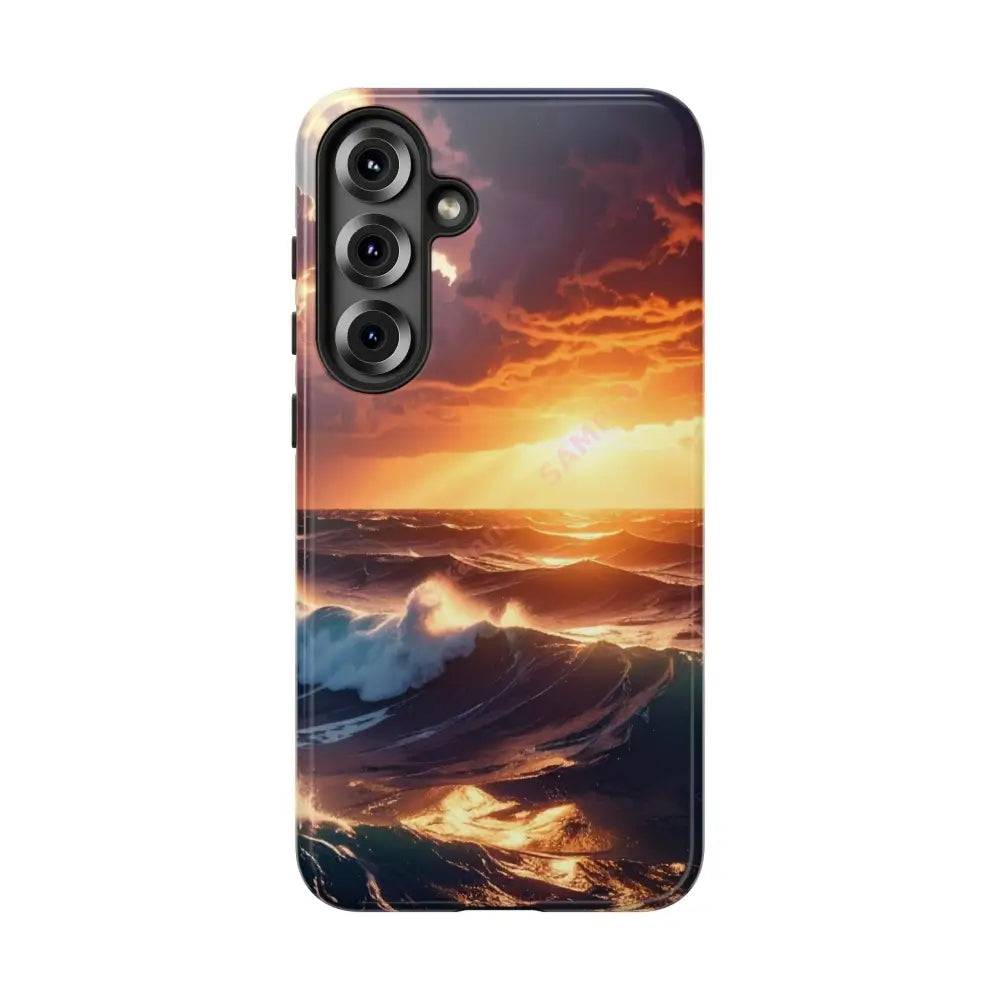 Ocean Sunset Phone Case | Tough Cases Gift for Beach Lovers Gadget Accessories Nature Photography Ocean Theme Samsung