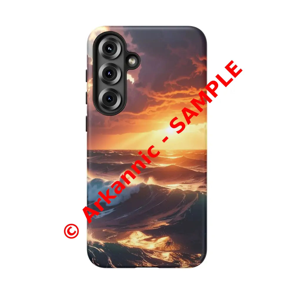 Ocean Sunset Phone Case | Tough Cases Gift for Beach Lovers Gadget Accessories Nature Photography Ocean Theme Samsung