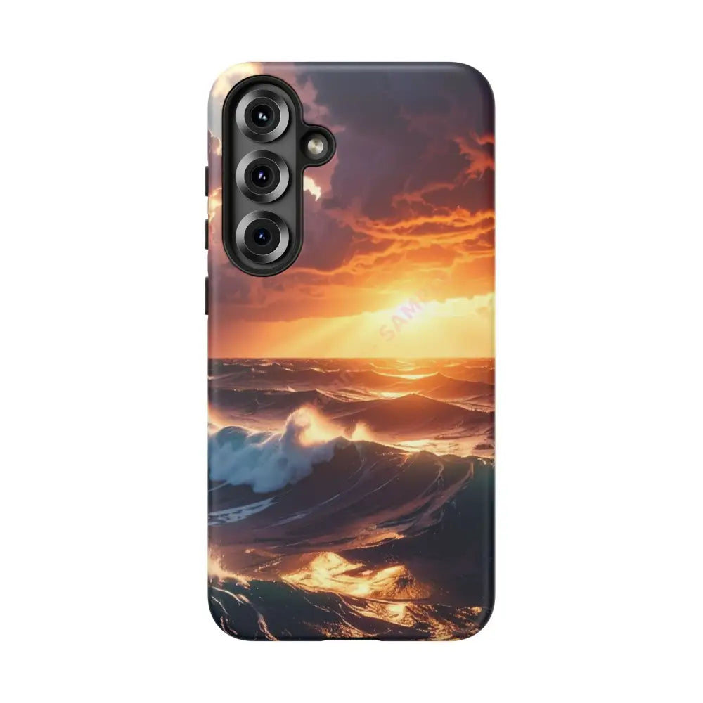 Ocean Sunset Phone Case | Tough Cases Gift for Beach Lovers Gadget Accessories Nature Photography Ocean Theme Samsung
