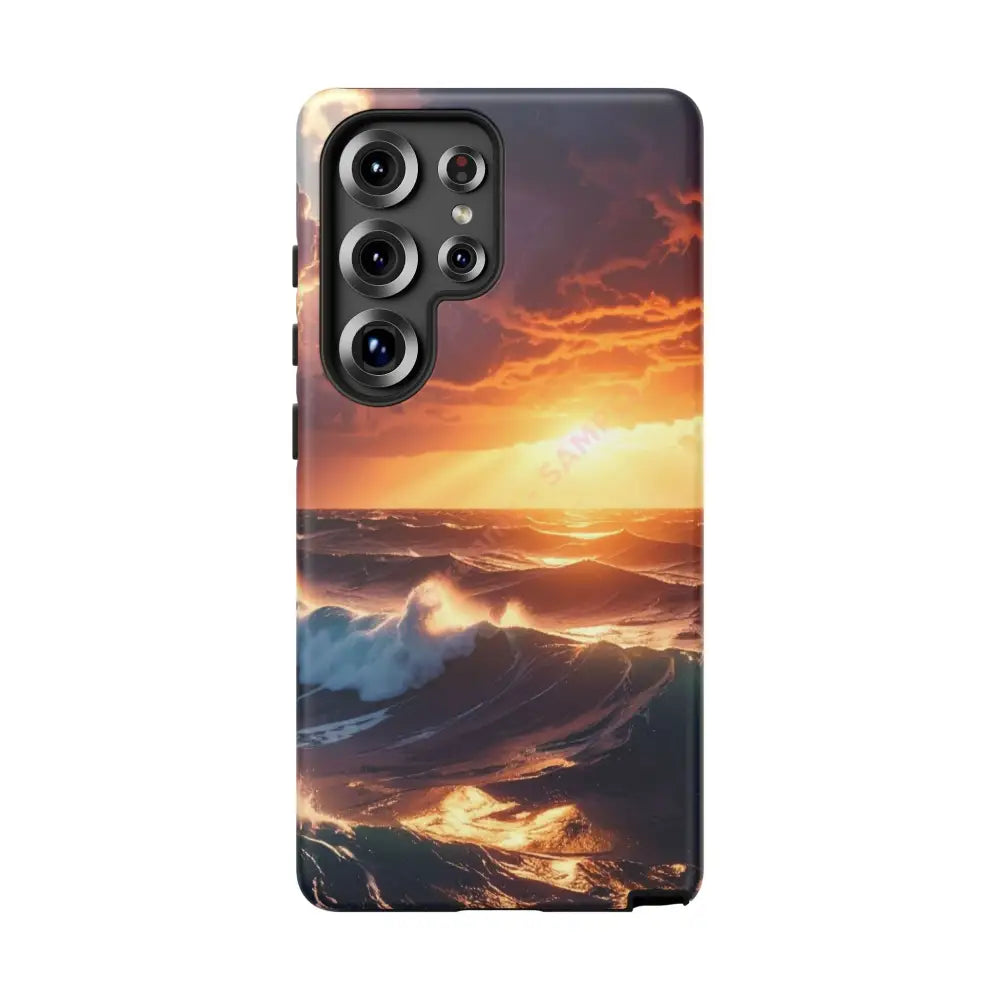 Ocean Sunset Phone Case | Tough Cases Gift for Beach Lovers Gadget Accessories Nature Photography Ocean Theme Samsung