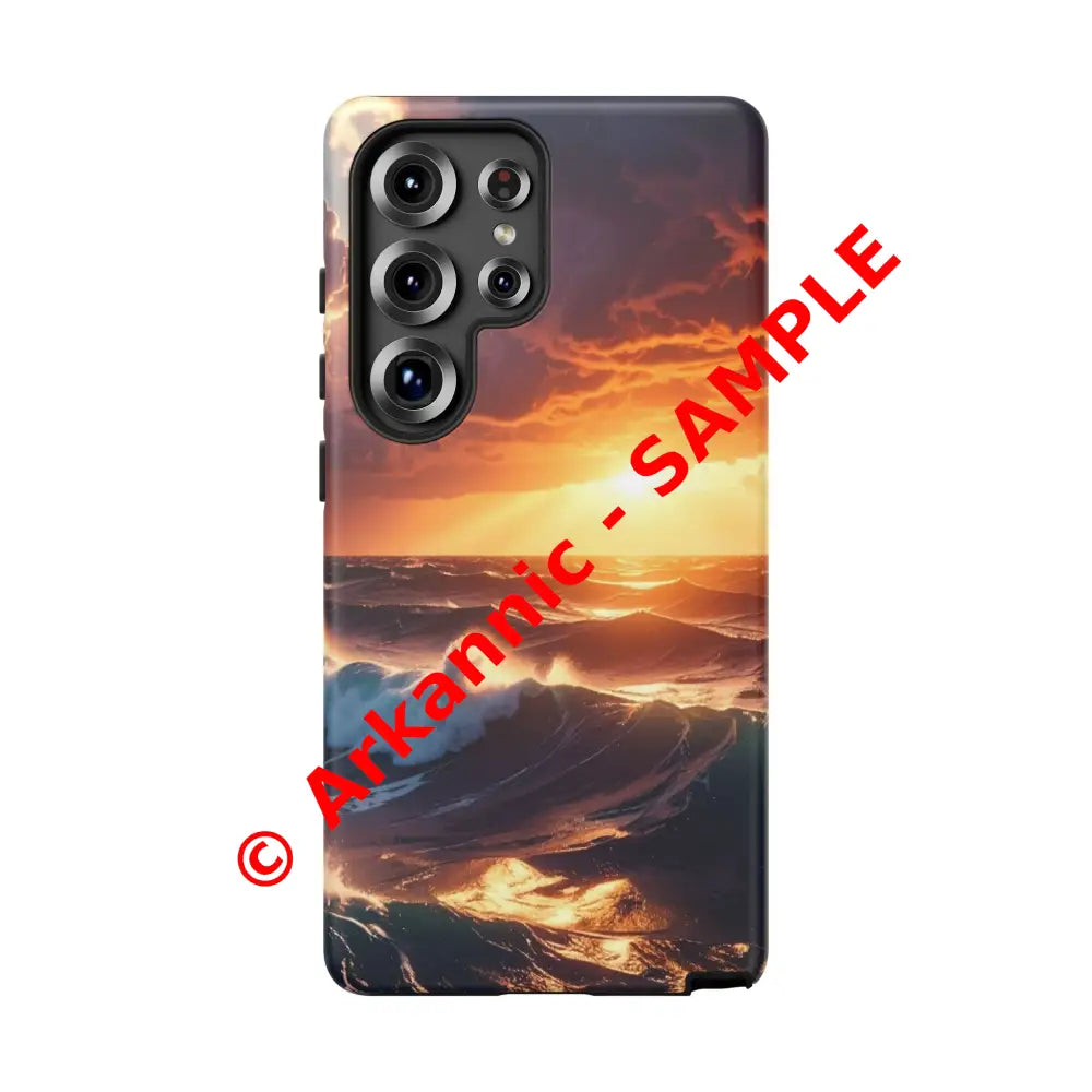 Ocean Sunset Phone Case | Tough Cases Gift for Beach Lovers Gadget Accessories Nature Photography Ocean Theme Samsung