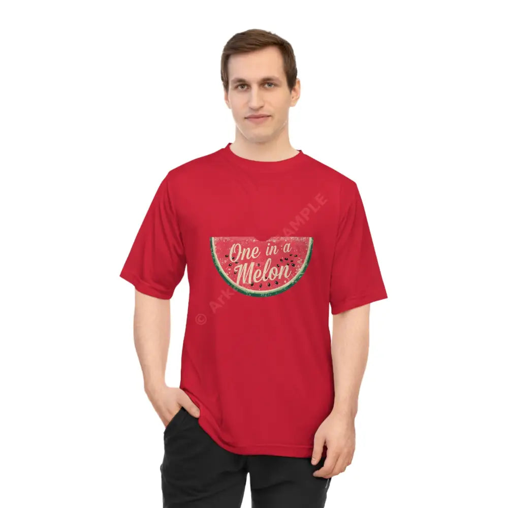 One in a Melon Unisex Performance T-shirt | Funny Summer Tee Fruit Theme Gift Casual Wear Birthday Beach Outing T-Shirt