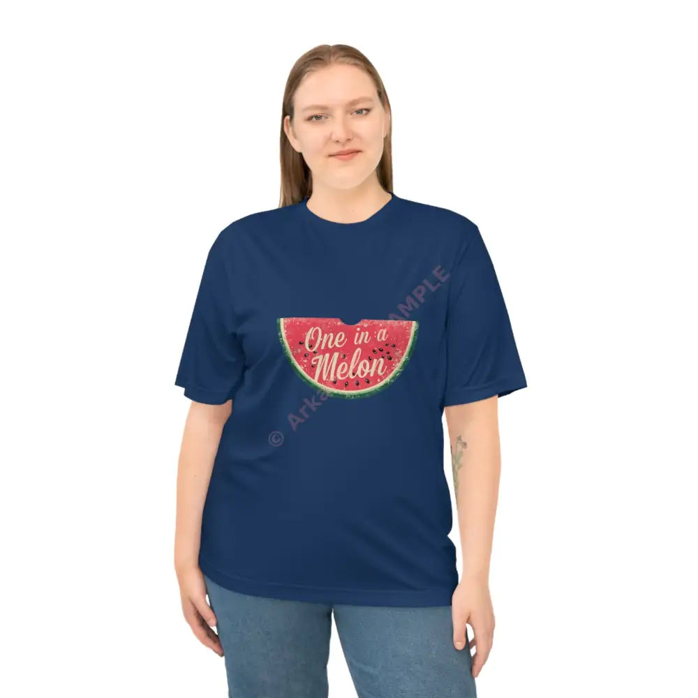 One in a Melon Unisex Performance T-shirt | Funny Summer Tee Fruit Theme Gift Casual Wear Birthday Beach Outing T-Shirt