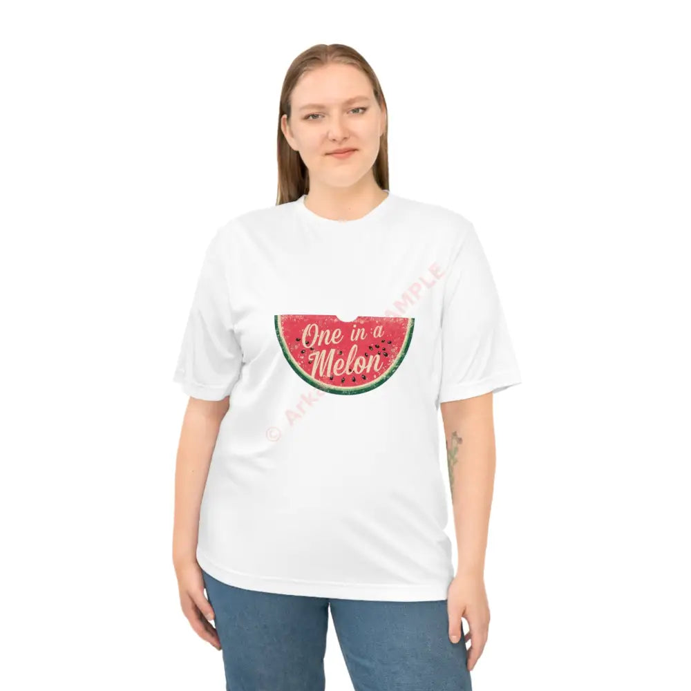 One in a Melon Unisex Performance T-shirt | Funny Summer Tee Fruit Theme Gift Casual Wear Birthday Beach Outing T-Shirt
