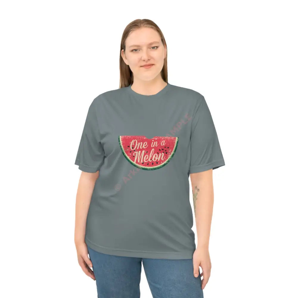 One in a Melon Unisex Performance T-shirt | Funny Summer Tee Fruit Theme Gift Casual Wear Birthday Beach Outing T-Shirt