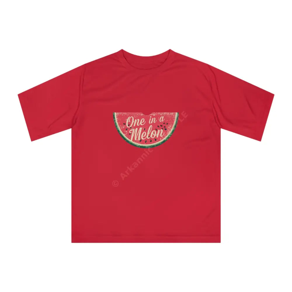 One in a Melon Unisex Performance T-shirt | Funny Summer Tee Fruit Theme Gift Casual Wear Birthday Beach Outing Sport