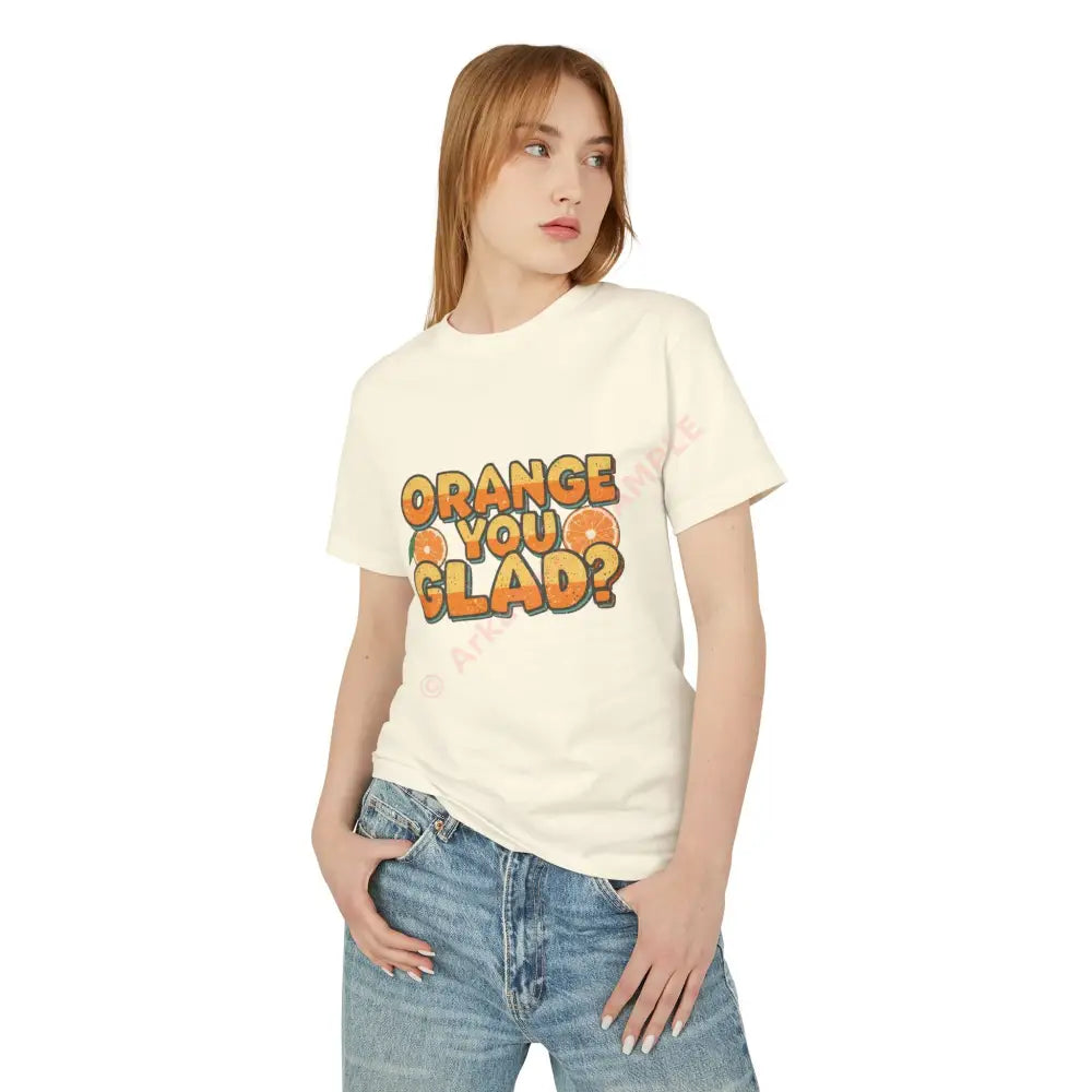 Orange You Glad? T-Shirt Orange Slice Illustration T-Shirt