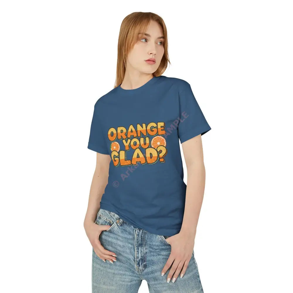 Orange You Glad? T-Shirt Orange Slice Illustration T-Shirt