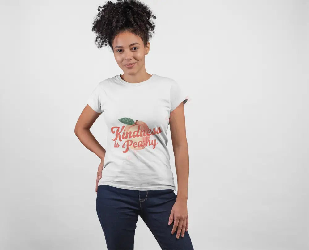 Peach T-shirt Positive Vibes Tee Casual Wear Gift for Friends Summer Style Motivational Apparel T-Shirt