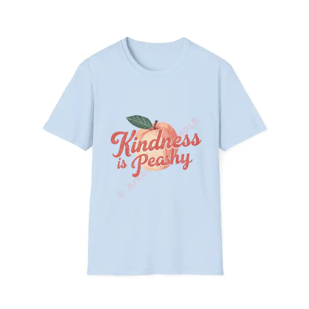 Peach T-shirt Positive Vibes Tee Casual Wear Gift for Friends Summer Style Motivational Apparel Light Blue / S T-Shirt