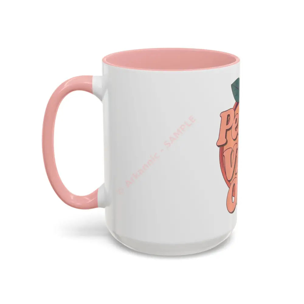 Peachy Vibes Only Coffee Mug | Positive Retro Peach Design | Cute Gift for Coffee Lovers Mug