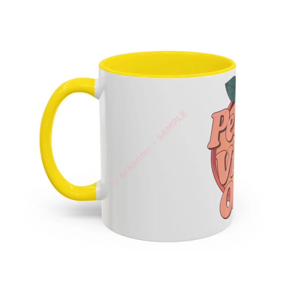 Peachy Vibes Only Coffee Mug | Positive Retro Peach Design | Cute Gift for Coffee Lovers Mug