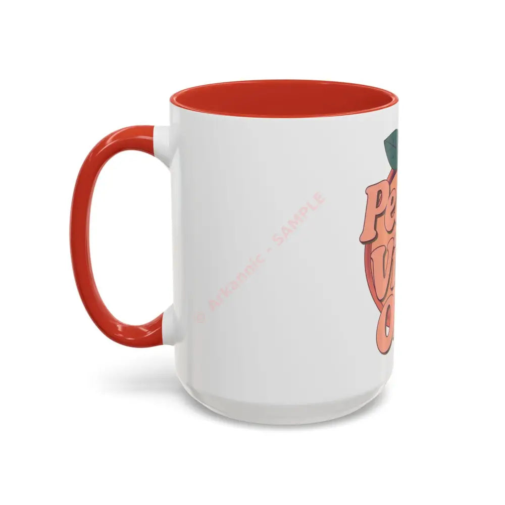 Peachy Vibes Only Coffee Mug | Positive Retro Peach Design | Cute Gift for Coffee Lovers Mug