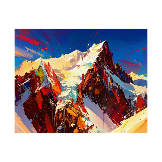 Peaks of Passion: Abstract Mountain Landscape Explosive Color Expressionism Poster 14″ x 11″ Poster