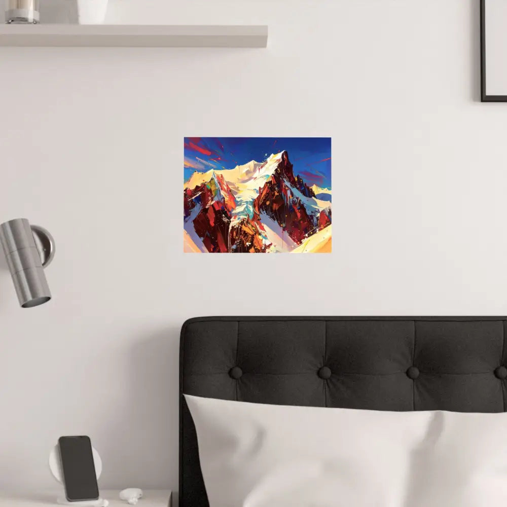 Peaks of Passion: Abstract Mountain Landscape Explosive Color Expressionism Poster Poster