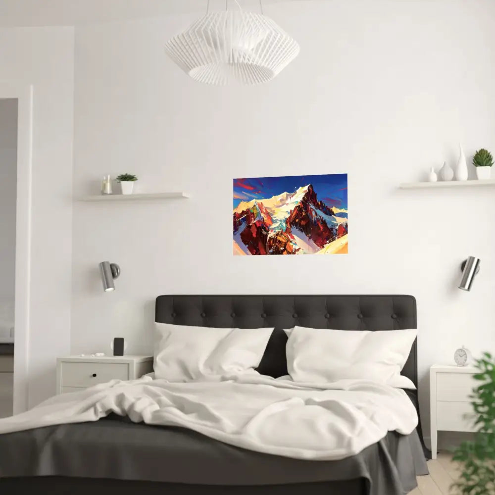 Peaks of Passion: Abstract Mountain Landscape Explosive Color Expressionism Poster Poster