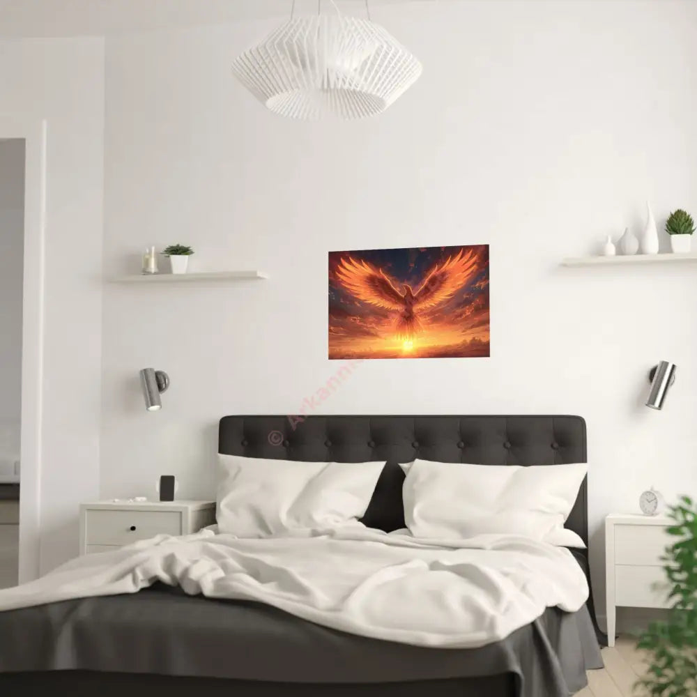 Phoenix Sky Satin Poster Majestic Fantasy Artwork Poster