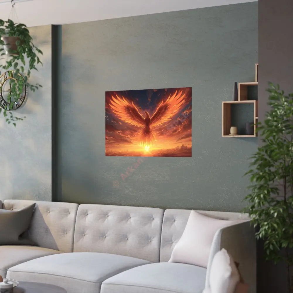 Phoenix Sky Satin Poster Majestic Fantasy Artwork Poster