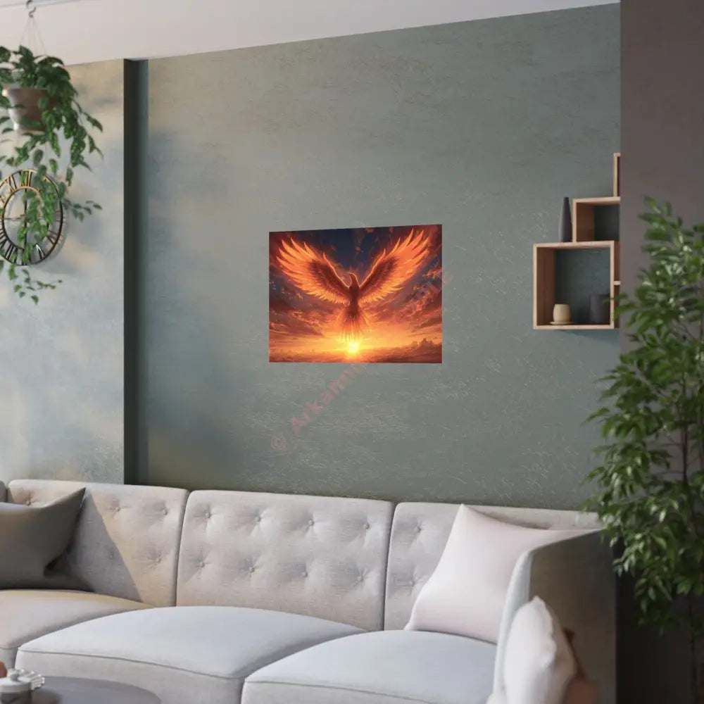 Phoenix Sky Satin Poster Majestic Fantasy Artwork Poster