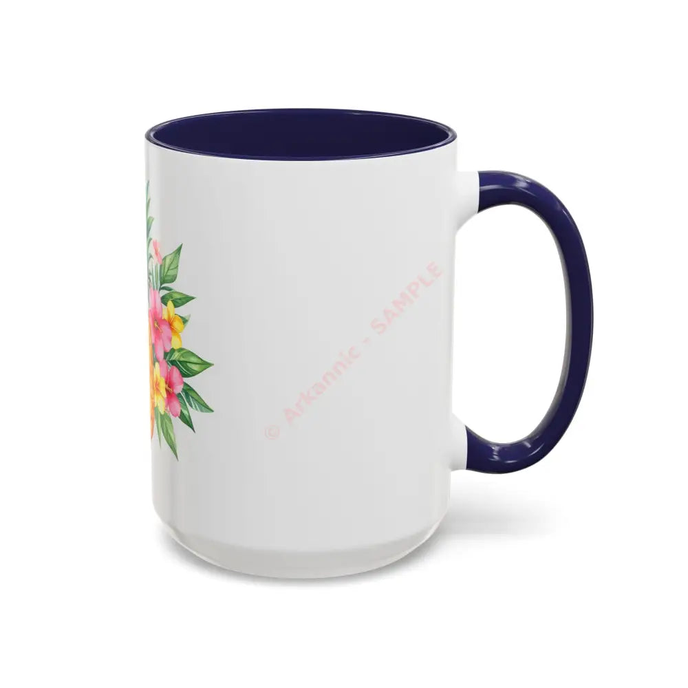 Pineapple & Tropical Flowers Coffee Mug | Bright Island Design | Fun Gift for Coffee & Tea Lovers Mug