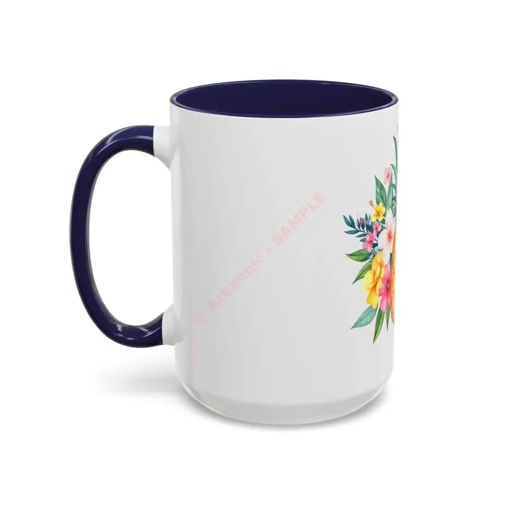 Pineapple & Tropical Flowers Coffee Mug | Bright Island Design | Fun Gift for Coffee & Tea Lovers Mug