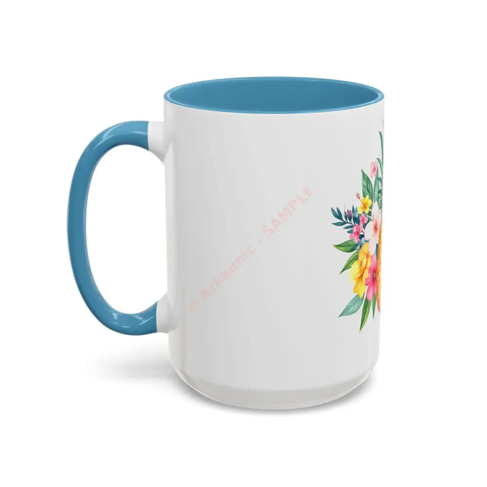 Pineapple & Tropical Flowers Coffee Mug | Bright Island Design | Fun Gift for Coffee & Tea Lovers Mug