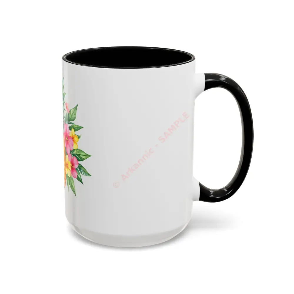 Pineapple & Tropical Flowers Coffee Mug | Bright Island Design | Fun Gift for Coffee & Tea Lovers Mug