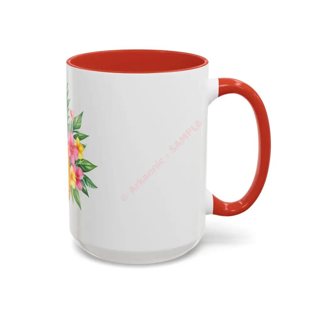 Pineapple & Tropical Flowers Coffee Mug | Bright Island Design | Fun Gift for Coffee & Tea Lovers Mug