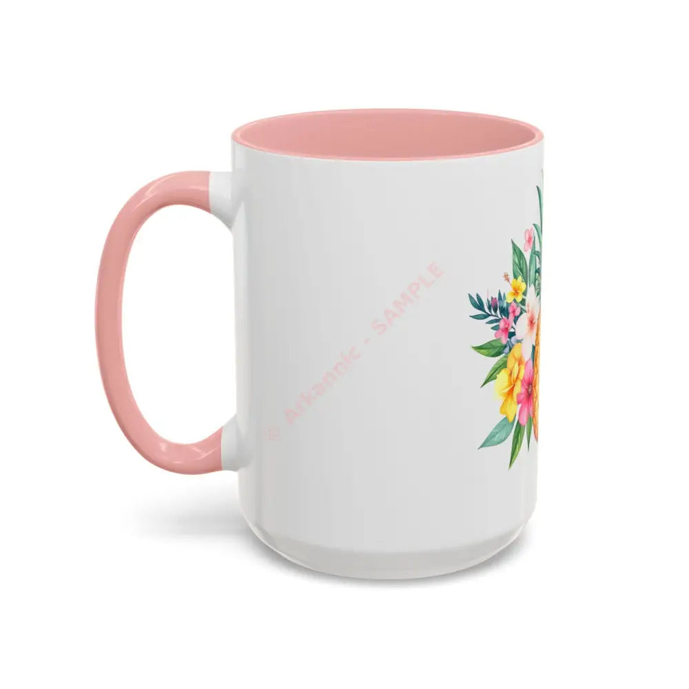 Pineapple & Tropical Flowers Coffee Mug | Bright Island Design | Fun Gift for Coffee & Tea Lovers Mug