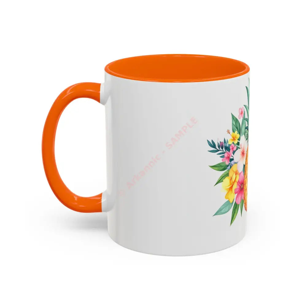 Pineapple & Tropical Flowers Coffee Mug | Bright Island Design | Fun Gift for Coffee & Tea Lovers Mug