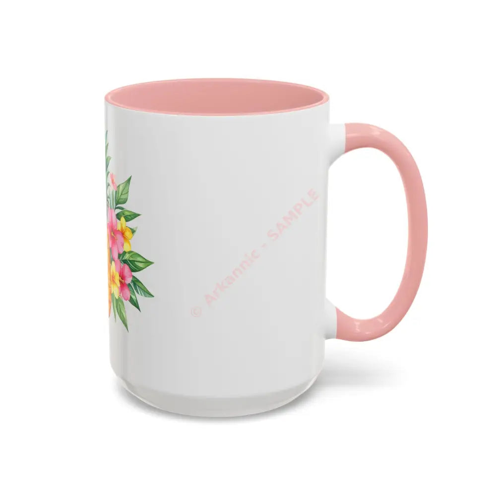 Pineapple & Tropical Flowers Coffee Mug | Bright Island Design | Fun Gift for Coffee & Tea Lovers Mug