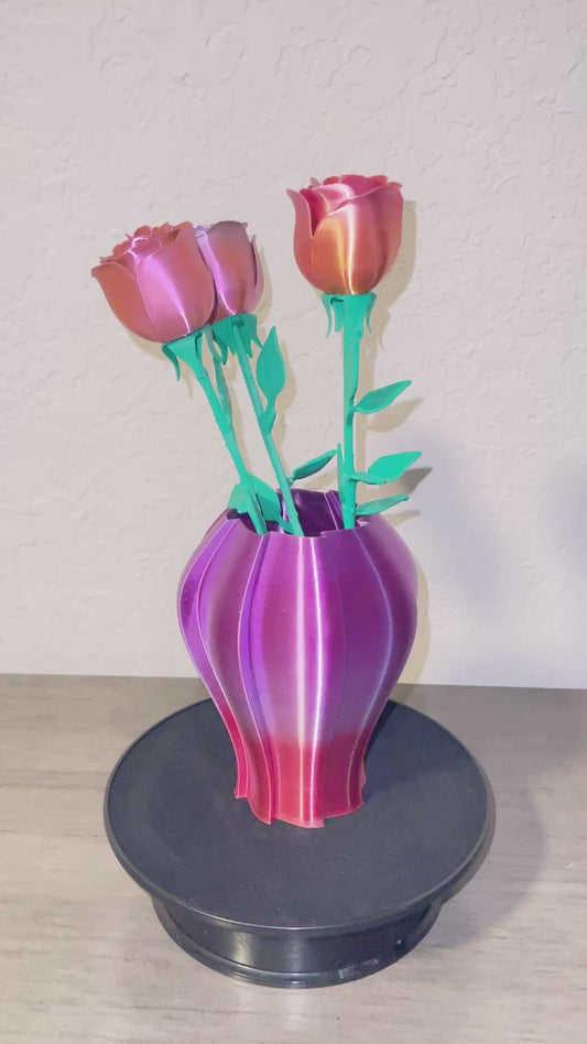 Windmill Vase Small Purple and Pink