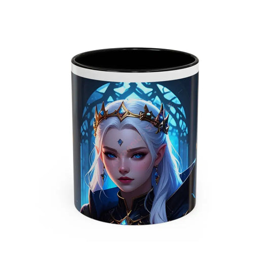 Regal Sorceress - Fantasy Art Drinkware Galactic Gift for Dog Lovers Celestial Home Decor Unique Art Mug 11oz / Black