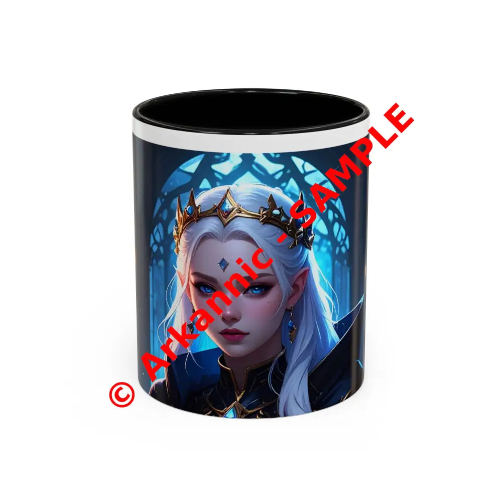 Regal Sorceress - Fantasy Art Drinkware Galactic Gift for Dog Lovers Celestial Home Decor Unique Art Mug 11oz / Black