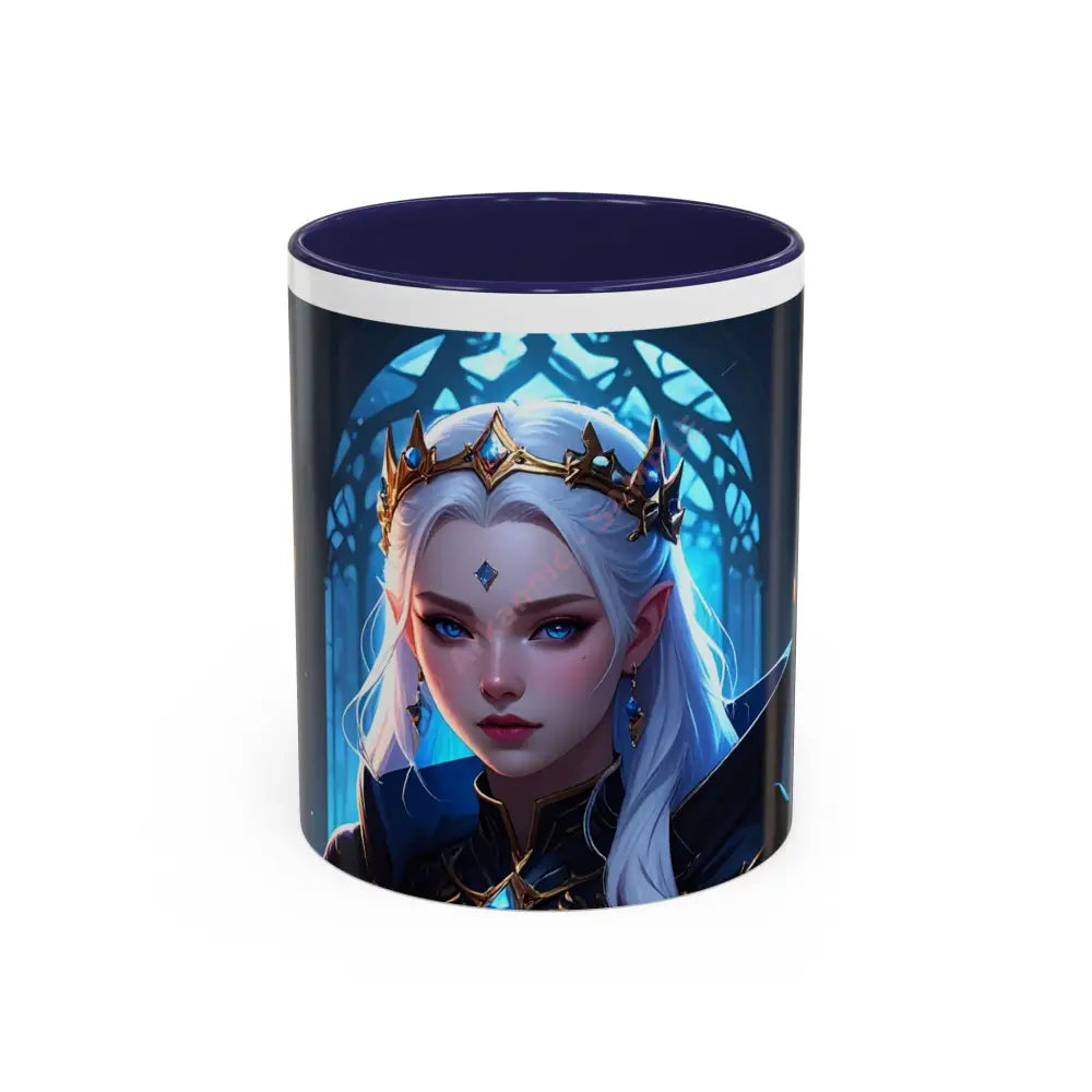 Regal Sorceress - Fantasy Art Drinkware Galactic Gift for Dog Lovers Celestial Home Decor Unique Art Mug 11oz / Navy Mug
