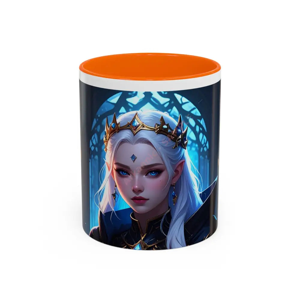 Regal Sorceress - Fantasy Art Drinkware Galactic Gift for Dog Lovers Celestial Home Decor Unique Art Mug 11oz / Orange