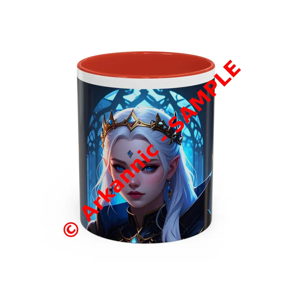 Regal Sorceress - Fantasy Art Drinkware Galactic Gift for Dog Lovers Celestial Home Decor Unique Art Mug 11oz / Red Mug