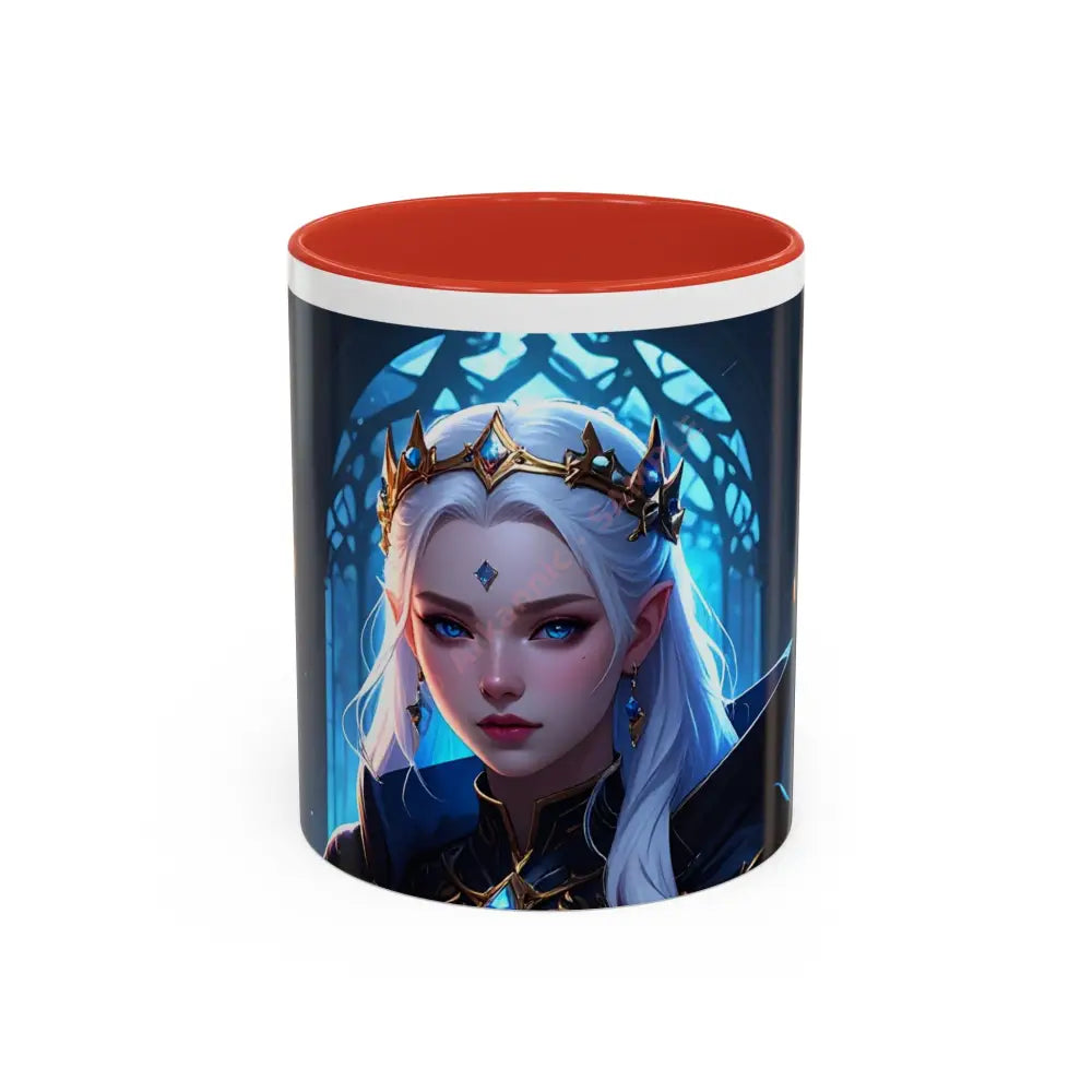 Regal Sorceress - Fantasy Art Drinkware Galactic Gift for Dog Lovers Celestial Home Decor Unique Art Mug 11oz / Red Mug