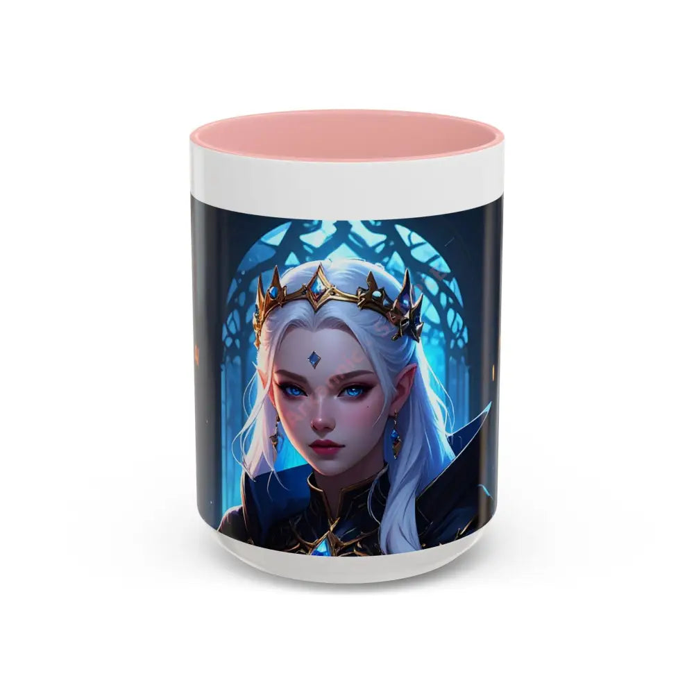 Regal Sorceress - Fantasy Art Drinkware Galactic Gift for Dog Lovers Celestial Home Decor Unique Art Mug 15oz / Pink Mug