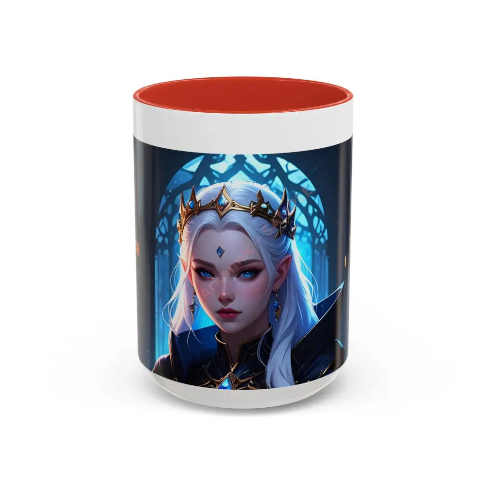 Regal Sorceress - Fantasy Art Drinkware Galactic Gift for Dog Lovers Celestial Home Decor Unique Art Mug 15oz / Red Mug