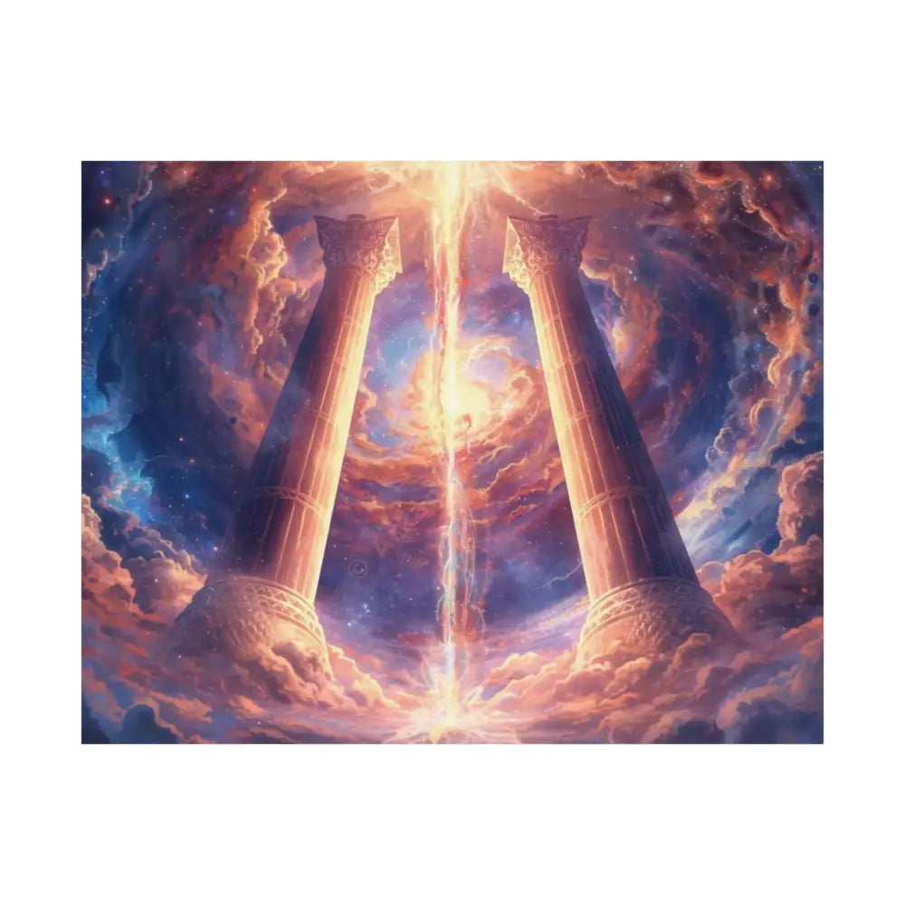 Satin Posters - Celestial Gateway Cosmic Fantasy Art Print Cosmic Wall Art 14″ x 11″ Poster